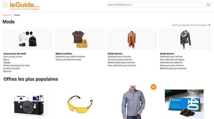 LeGuide comparison shopping engine